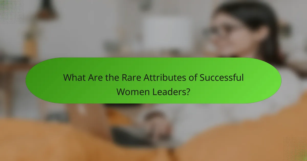 What Are the Rare Attributes of Successful Women Leaders?