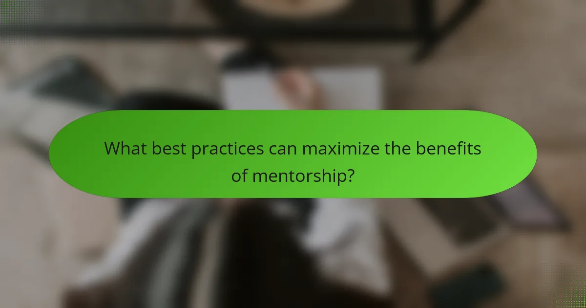 What best practices can maximize the benefits of mentorship?