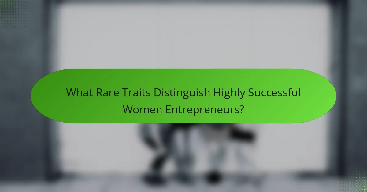 What Rare Traits Distinguish Highly Successful Women Entrepreneurs?